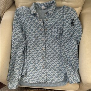 Zumba Fitness denim button down